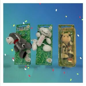 Lot of Three Fuzzy Keychain Pez Dispensers Cow Lamb Donkey